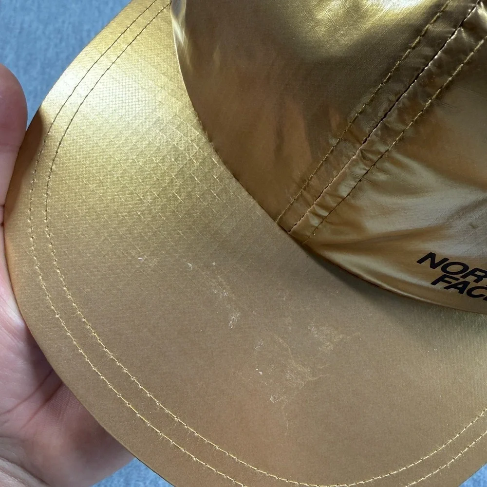 The North Face Hat‎ Unisex OS Gold Metallic 6-Panel Strapback Baseball Cap NWT
